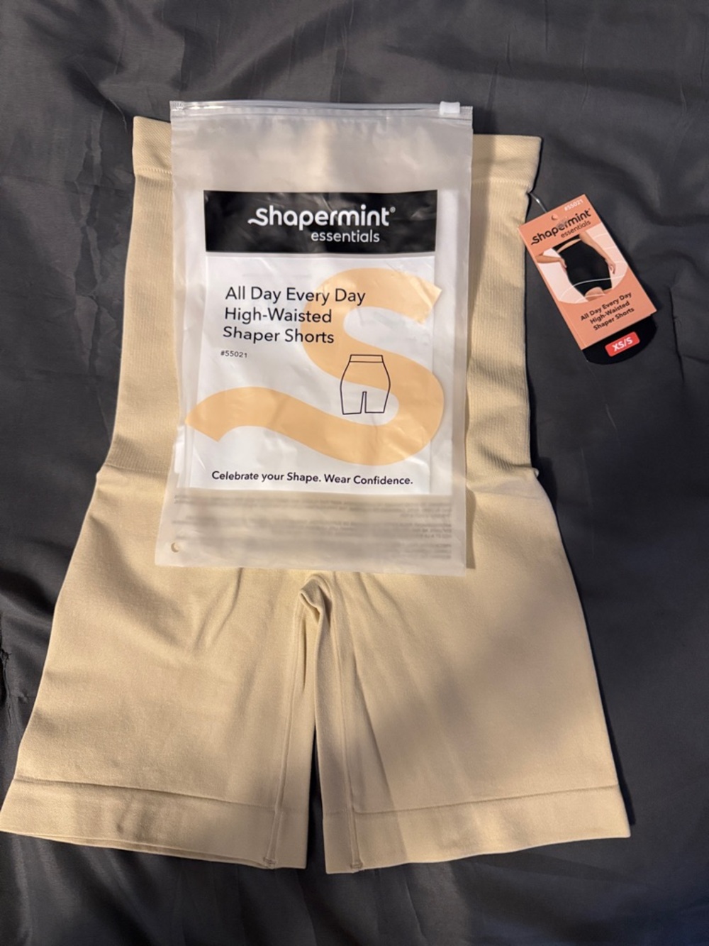 Shapermint Neutral Beige High-Waisted Shaping Shorts